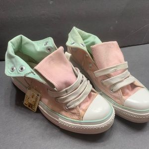 Converse Pink and Green Mint Shoes